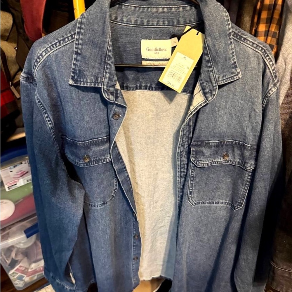 Goodfellow & Co Medium Blue Denim Shirt Jacket
